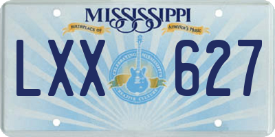 MS license plate LXX627