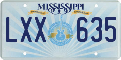 MS license plate LXX635