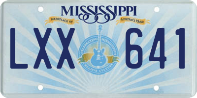 MS license plate LXX641