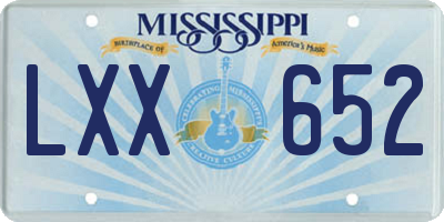 MS license plate LXX652