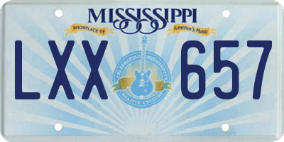 MS license plate LXX657