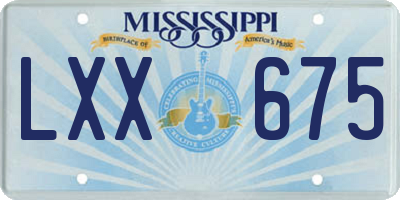 MS license plate LXX675
