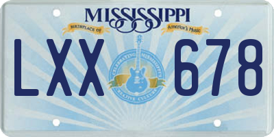 MS license plate LXX678