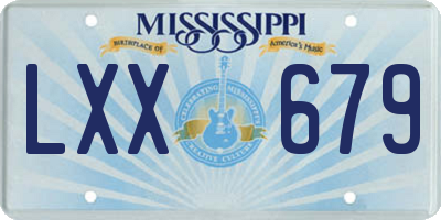 MS license plate LXX679