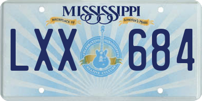 MS license plate LXX684