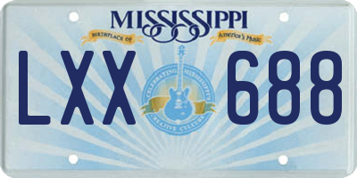 MS license plate LXX688