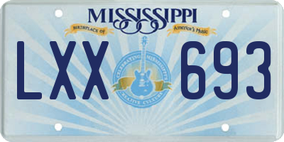 MS license plate LXX693