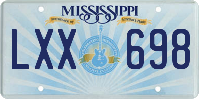 MS license plate LXX698