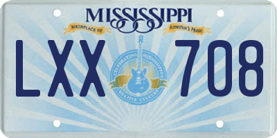 MS license plate LXX708