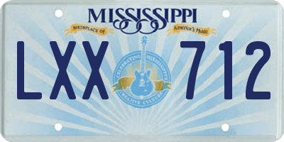 MS license plate LXX712