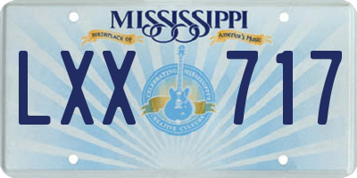MS license plate LXX717