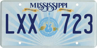 MS license plate LXX723
