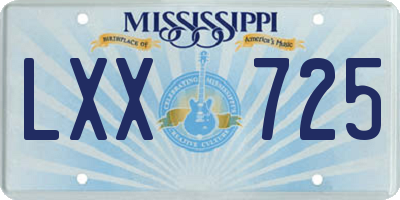 MS license plate LXX725