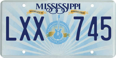 MS license plate LXX745