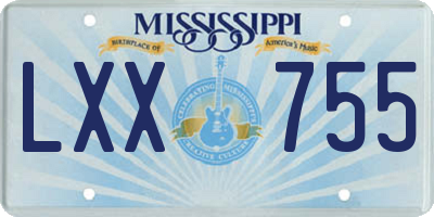 MS license plate LXX755