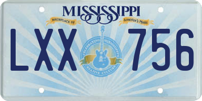 MS license plate LXX756