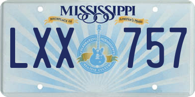 MS license plate LXX757