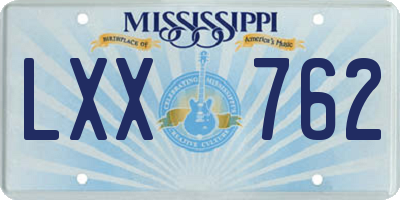 MS license plate LXX762