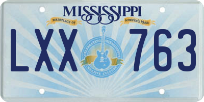 MS license plate LXX763