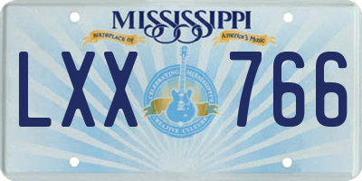 MS license plate LXX766