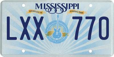 MS license plate LXX770