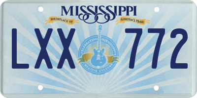 MS license plate LXX772