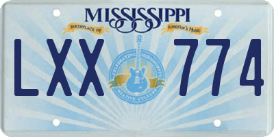 MS license plate LXX774