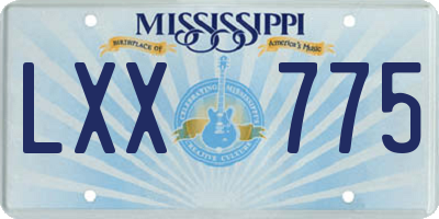 MS license plate LXX775