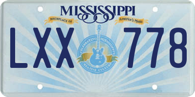 MS license plate LXX778