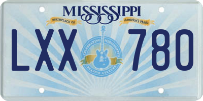 MS license plate LXX780