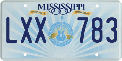 MS license plate LXX783