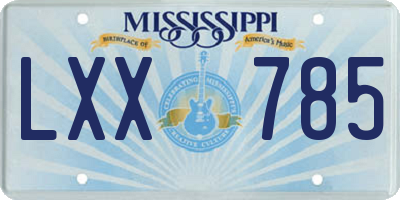 MS license plate LXX785
