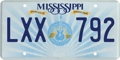 MS license plate LXX792