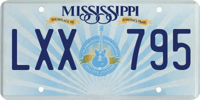 MS license plate LXX795