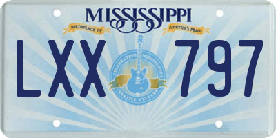 MS license plate LXX797