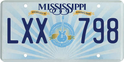 MS license plate LXX798