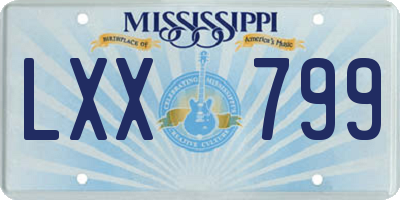 MS license plate LXX799
