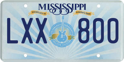 MS license plate LXX800