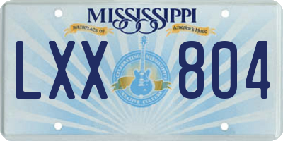 MS license plate LXX804