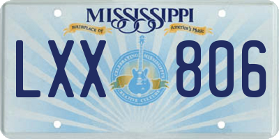 MS license plate LXX806