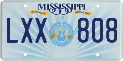 MS license plate LXX808