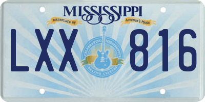 MS license plate LXX816