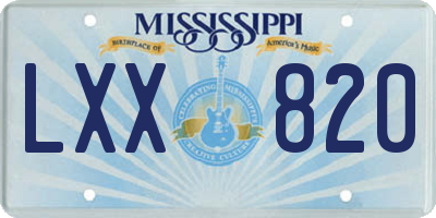 MS license plate LXX820