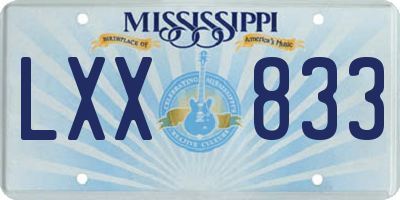 MS license plate LXX833