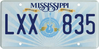 MS license plate LXX835