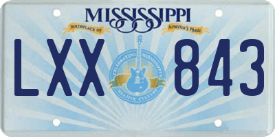 MS license plate LXX843
