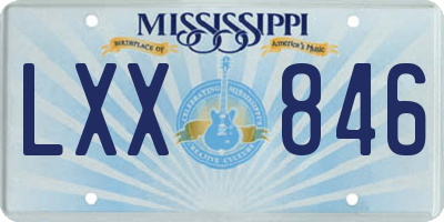 MS license plate LXX846