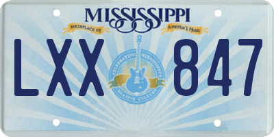 MS license plate LXX847