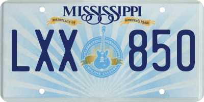 MS license plate LXX850