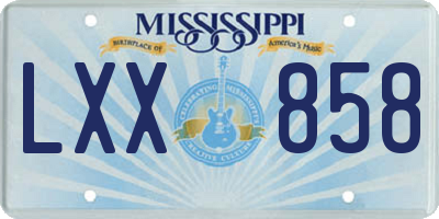 MS license plate LXX858